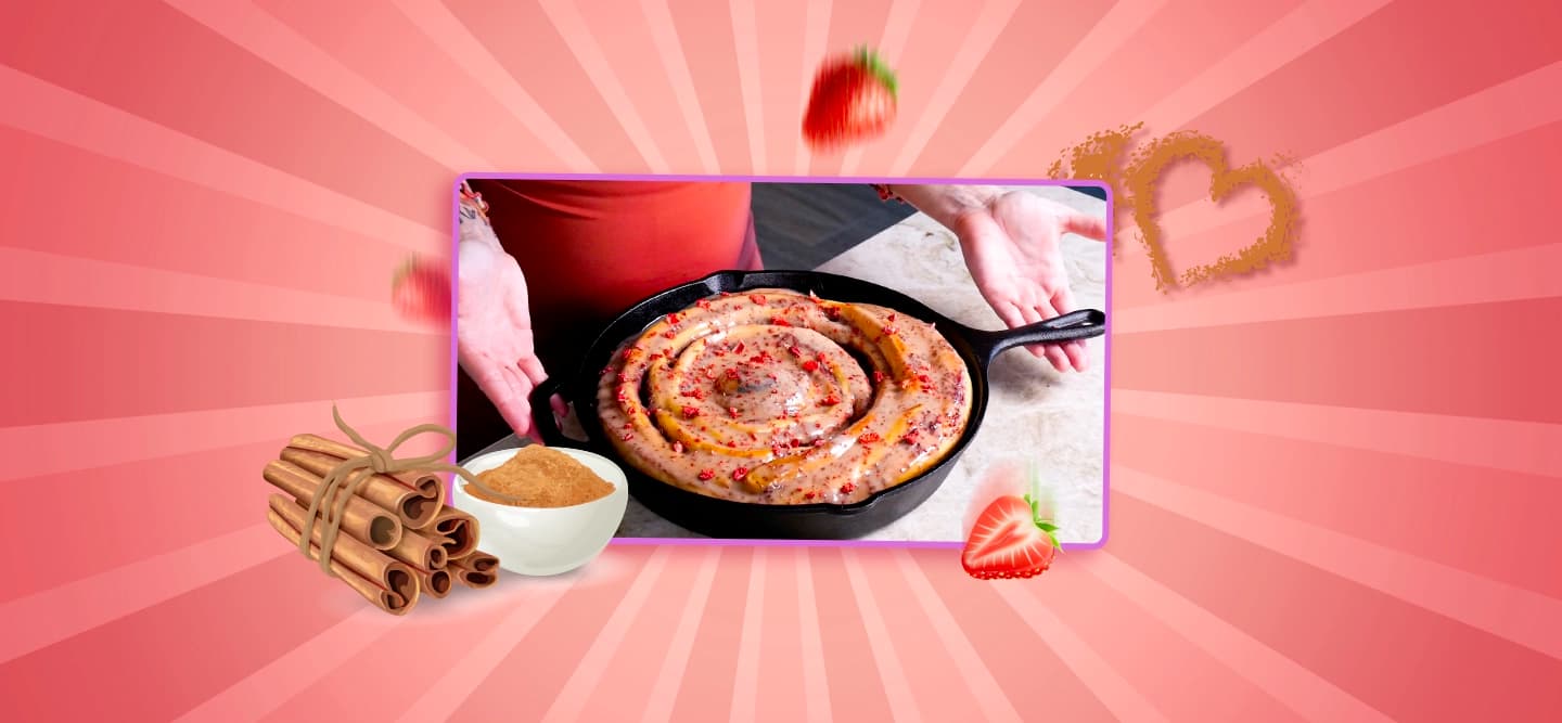 Giant Strawberry Cinnamon Roll