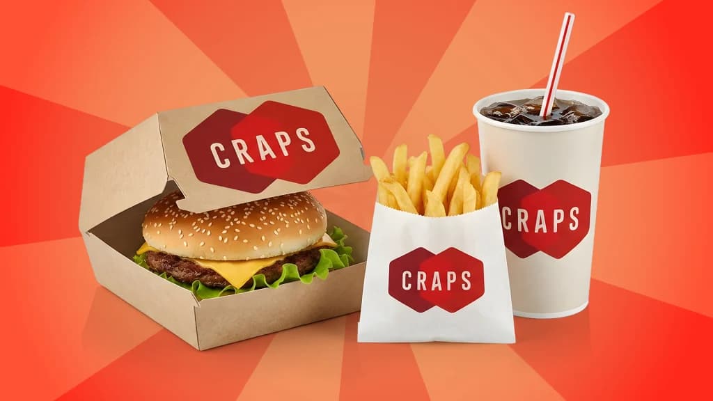 Fries, a soft drink, and a burger appear as a combo, representing the betting combos you can use when playing craps with a small bankroll.