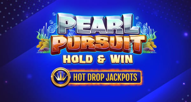 Pearl Pursuit Hold & Win Hot Drop Jackpots game logo.